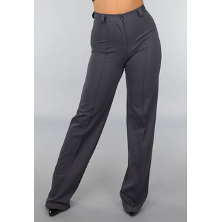 Lange Anthrazit-Hose mit Stretch