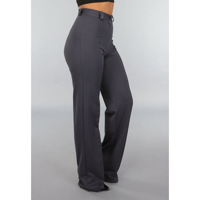 Lange Anthrazit-Hose mit Stretch