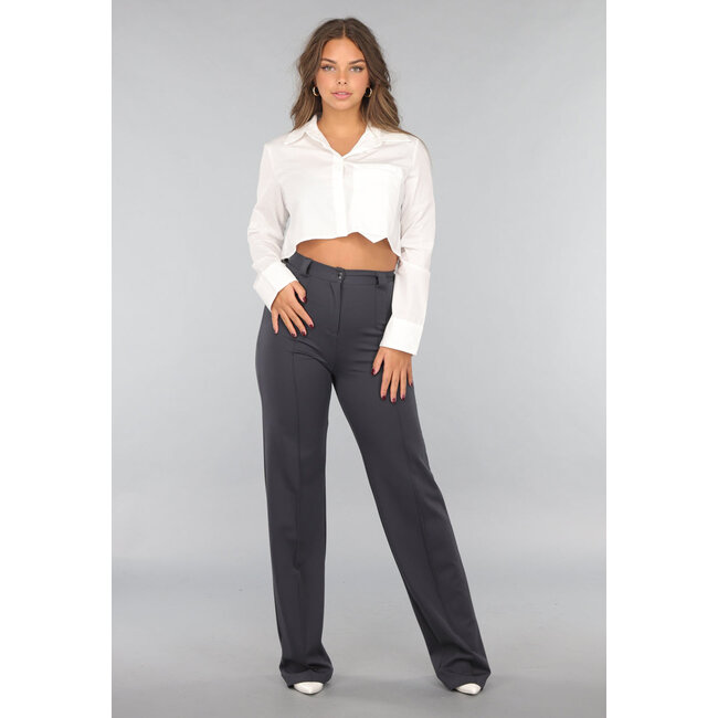 Lange Anthrazit-Hose mit Stretch