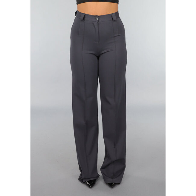 Lange Anthrazit-Hose mit Stretch