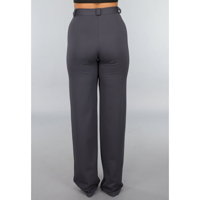 Lange Anthrazit-Hose mit Stretch