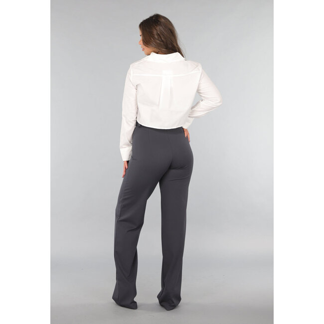 Lange Anthrazit-Hose mit Stretch