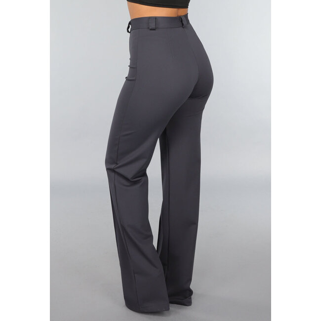 Lange Anthrazit-Hose mit Stretch