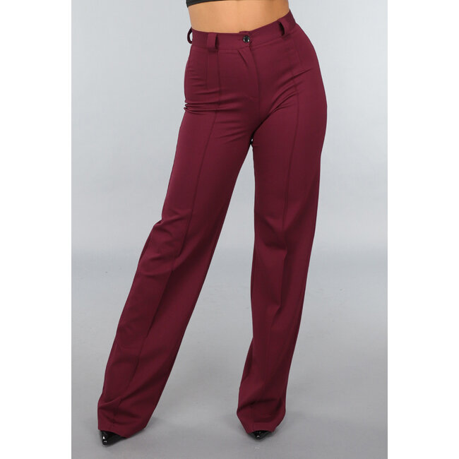 Gerade Tall Stretch-Hose in Burgunderrot