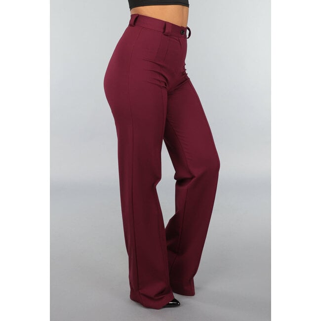Gerade Tall Stretch-Hose in Burgunderrot