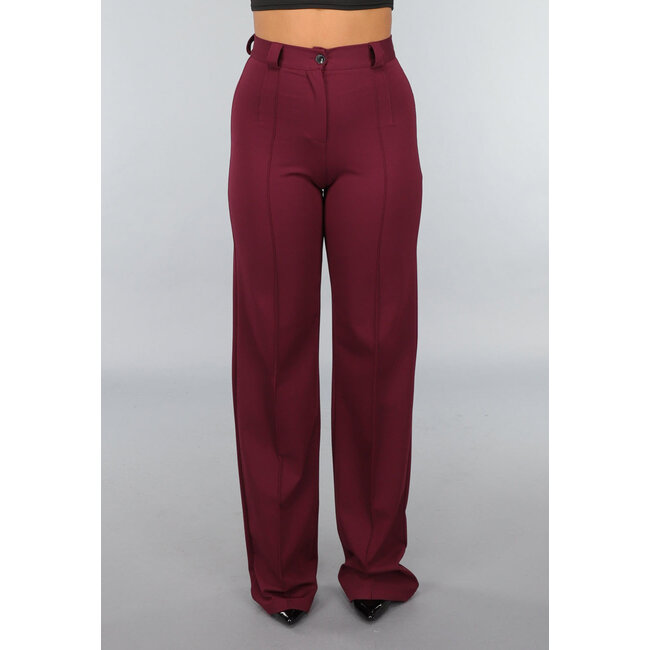 Gerade Tall Stretch-Hose in Burgunderrot