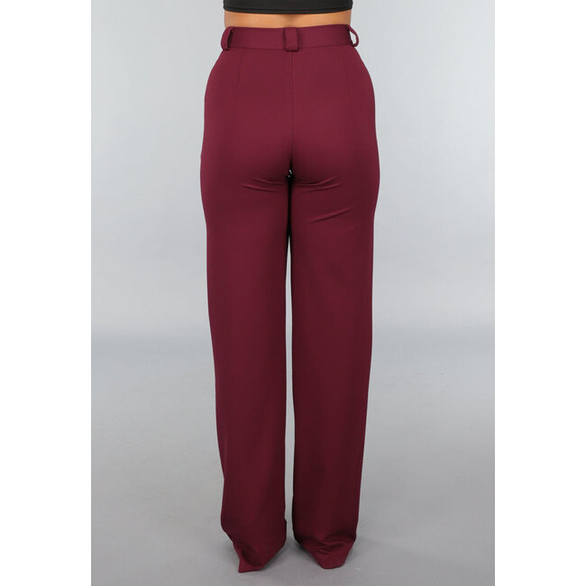 Gerade Tall Stretch-Hose in Burgunderrot