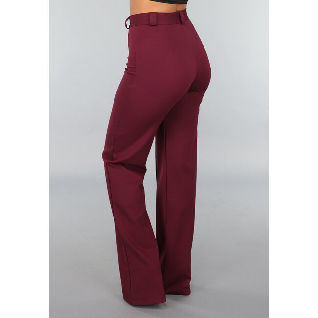 Gerade Tall Stretch-Hose in Burgunderrot