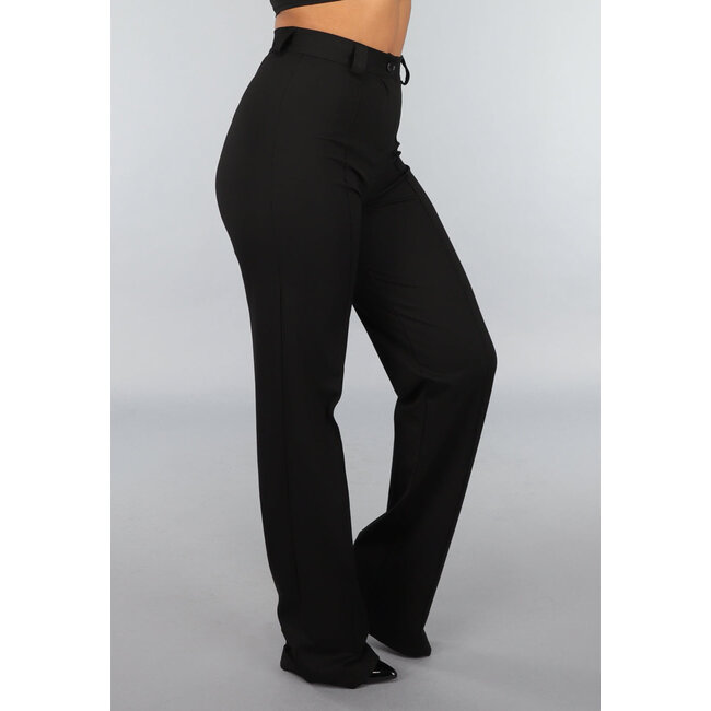 Tall Black Straight Leg Hose mit Stretch