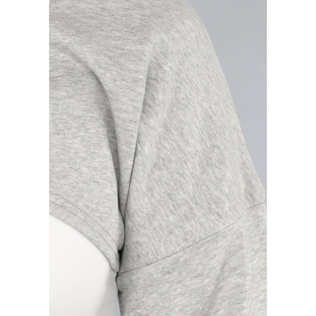 Grauer Cropped Sweater mit Wickeloptik