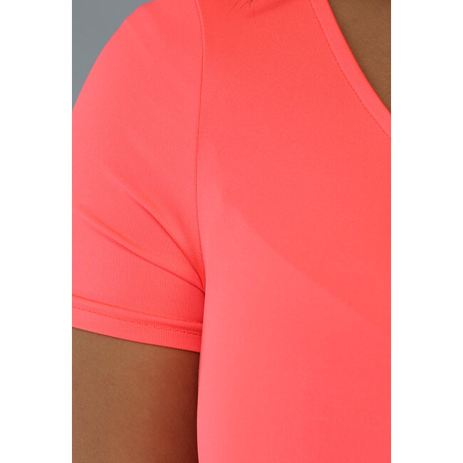 Neonkoralle Bodysuit mit einer Schulter