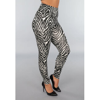 Stretch-Leggings mit Zebradruck