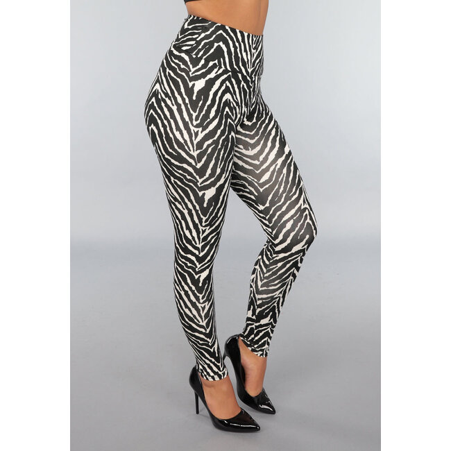 Stretch-Leggings mit Zebradruck