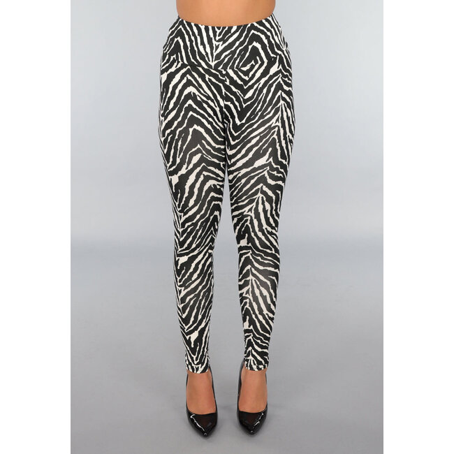 Stretch-Leggings mit Zebradruck