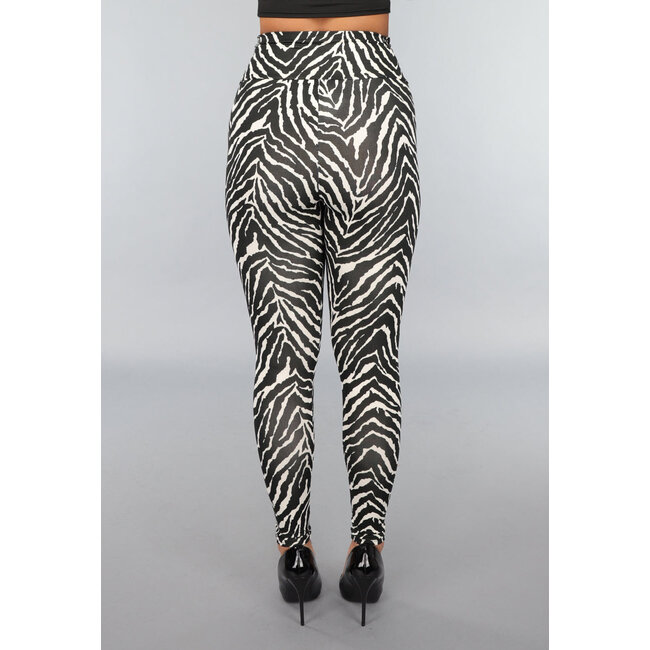 Stretch-Leggings mit Zebradruck
