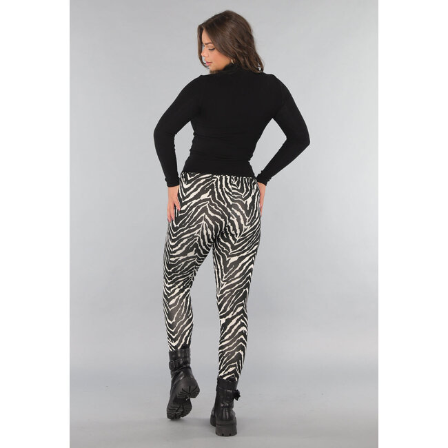 Stretch-Leggings mit Zebradruck