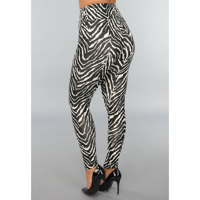 Stretch-Leggings mit Zebradruck
