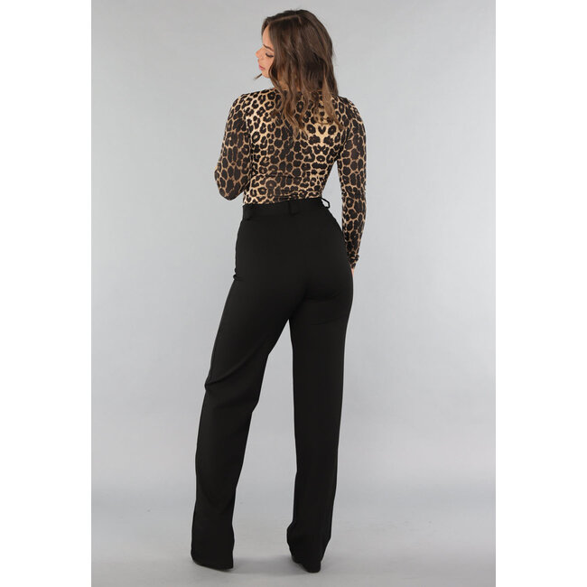Bodysuit mit Leopardenmuster und quadratischem Ausschnitt