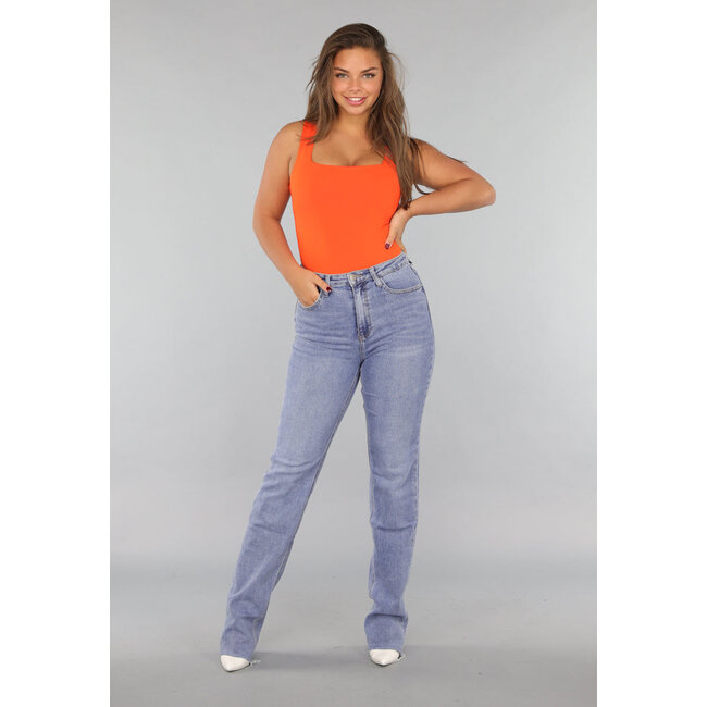 Ärmelloser orangefarbener Bodysuit