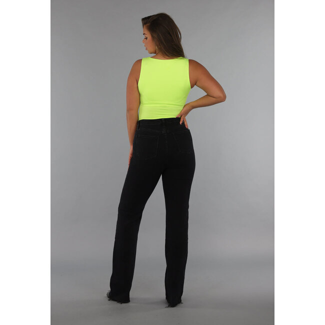 Noen Gelber Bodysuit mit quadratischem Ausschnitt