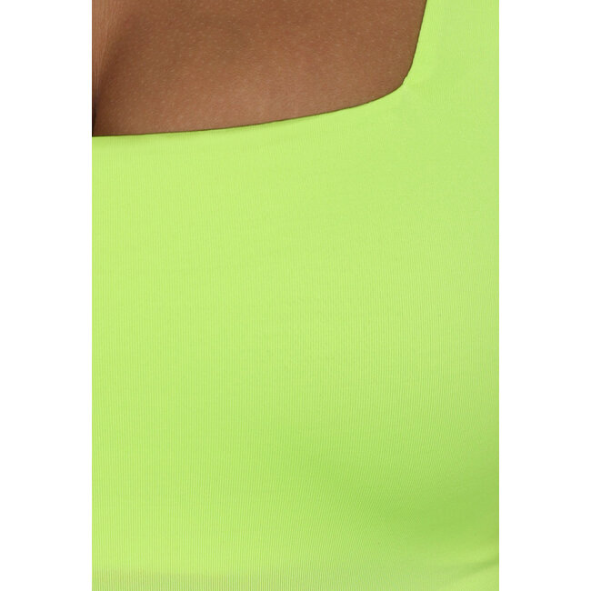 Noen Gelber Bodysuit mit quadratischem Ausschnitt