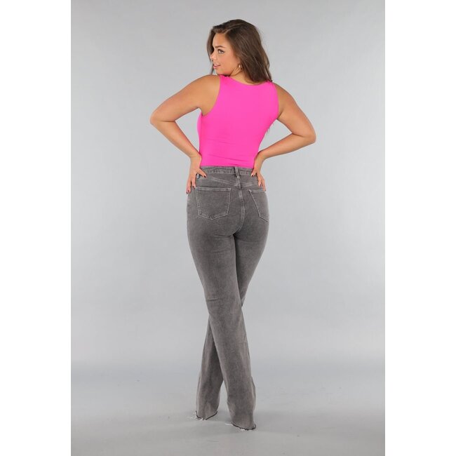 Pinker ärmelloser Body mit quadratischem Ausschnitt