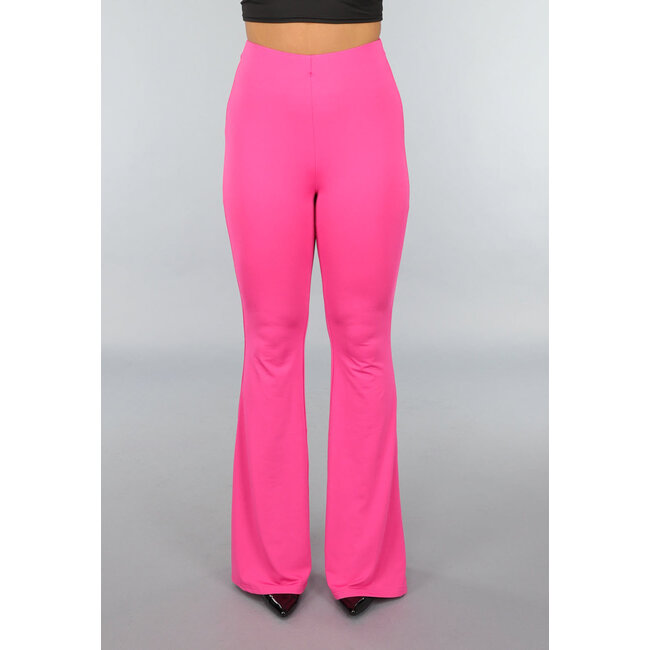 Große Fuchsia-Elastik-Legging-Hose mit weiten Beinen