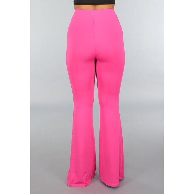 Große Fuchsia-Elastik-Legging-Hose mit weiten Beinen