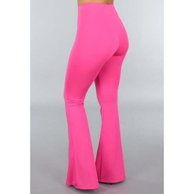 Große Fuchsia-Elastik-Legging-Hose mit weiten Beinen