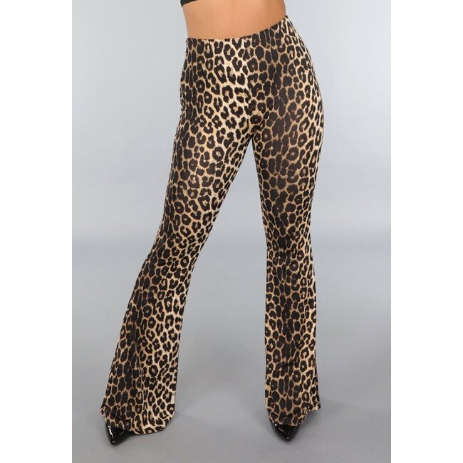 Hochtaillierte Leggings mit Leopardenmuster
