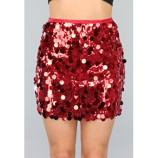 Roter Paillettenrock