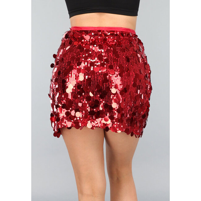 Roter Paillettenrock