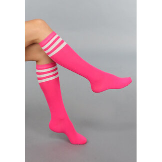 Leuchtend rosa Socken mit Streifendetails