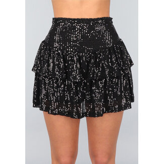 Glänzender Glitzer-Skort in Schwarz