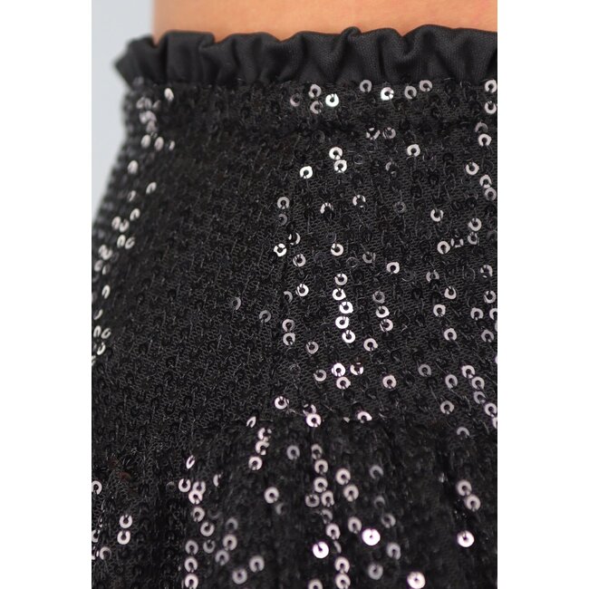 Glänzender Glitzer-Skort in Schwarz