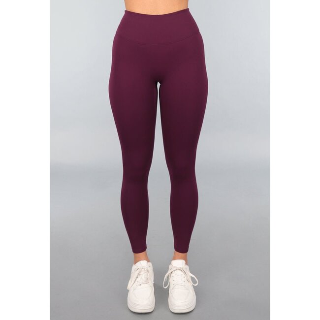 Aubergine Gymnastik-Leggings mit Scrunch