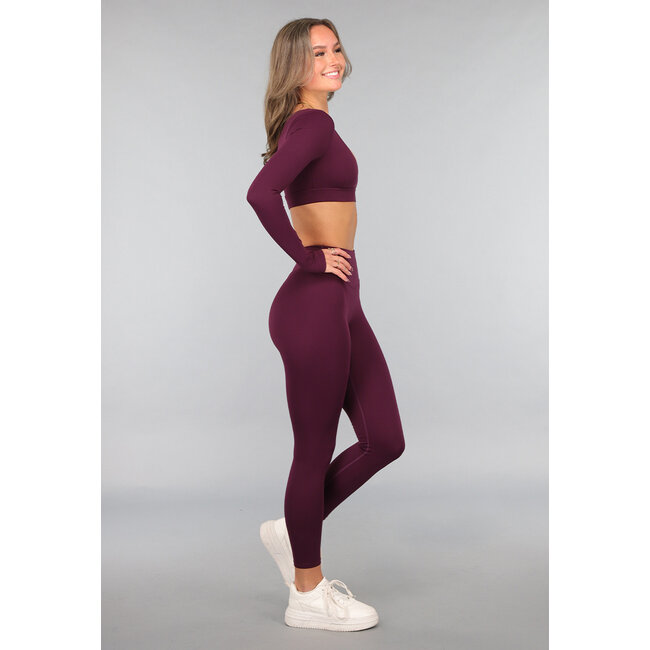 Aubergine Gymnastik-Leggings mit Scrunch