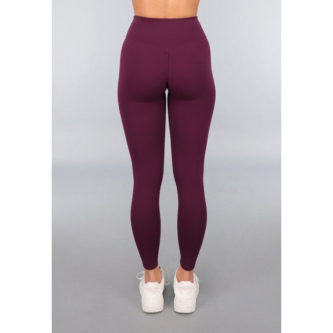 Aubergine Gymnastik-Leggings mit Scrunch