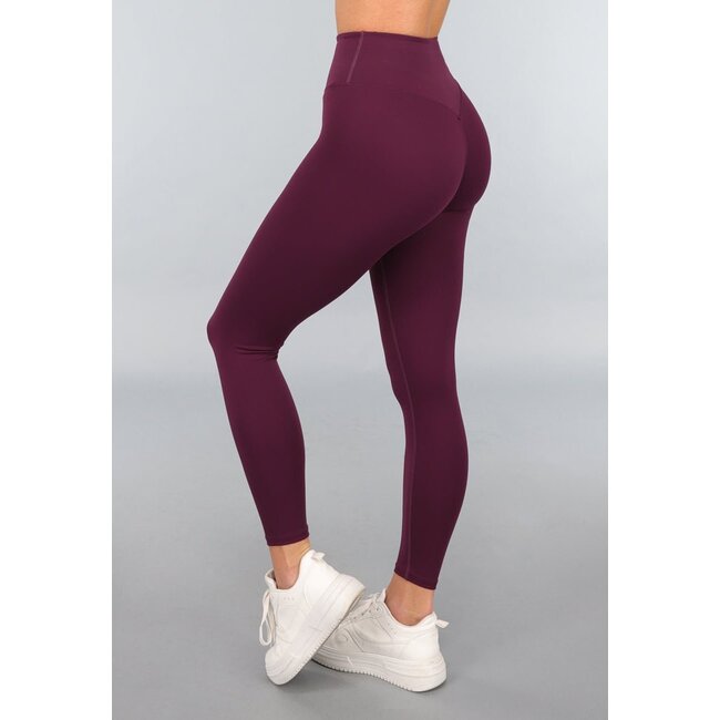 Aubergine Gymnastik-Leggings mit Scrunch