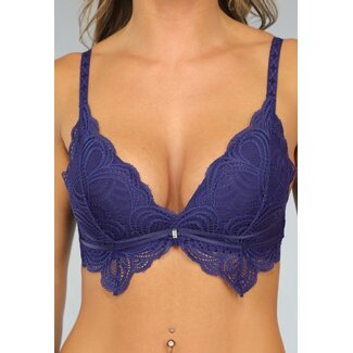Marineblauer Soft-BH mit Spitzendesign