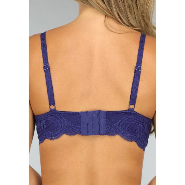 Marineblauer Soft-BH mit Spitzendesign