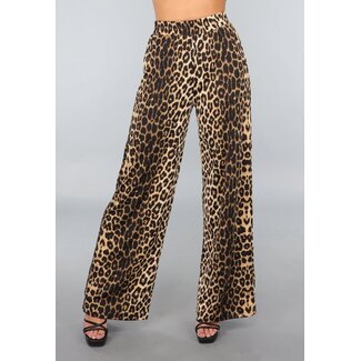 Große Leopard Stretch-Palazzo-Hose