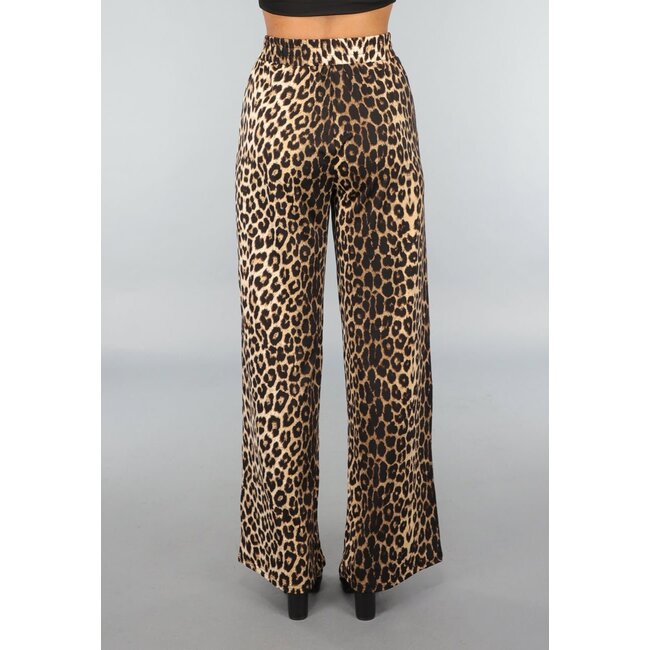 Große Leopard Stretch-Palazzo-Hose