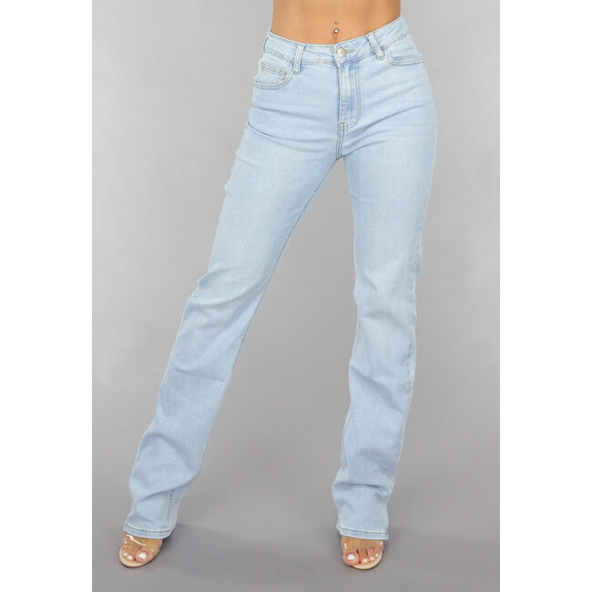 Hellblaue Tall Mid Waist Straight Leg Jeans