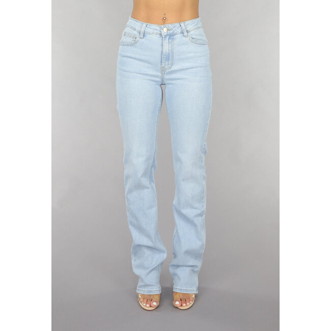 Hellblaue Tall Mid Waist Straight Leg Jeans