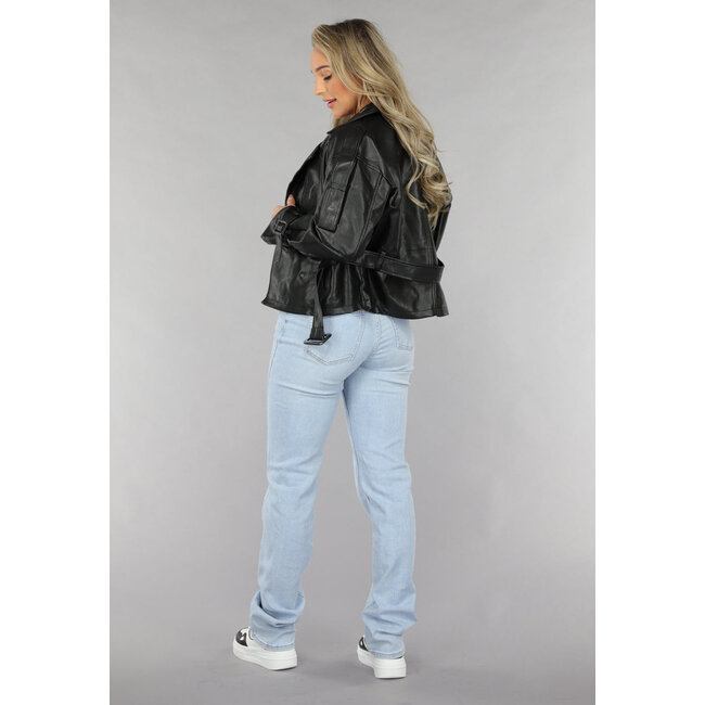 Hellblaue Tall Mid Waist Straight Leg Jeans