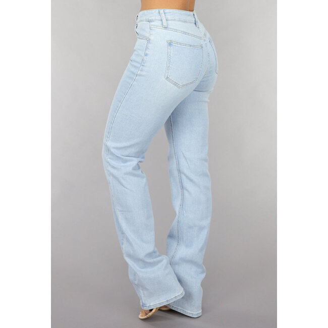 Hellblaue Tall Mid Waist Straight Leg Jeans