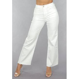 High Waist Straight Leg Weiß Petite Jeans