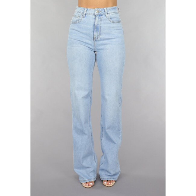 Tall High Waist Light Blue Straight Leg Jeans