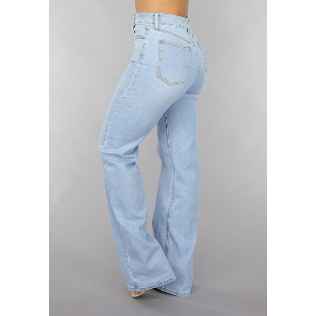 Tall High Waist Light Blue Straight Leg Jeans